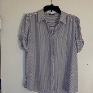 Adrianna Papell Black and White Striped Top